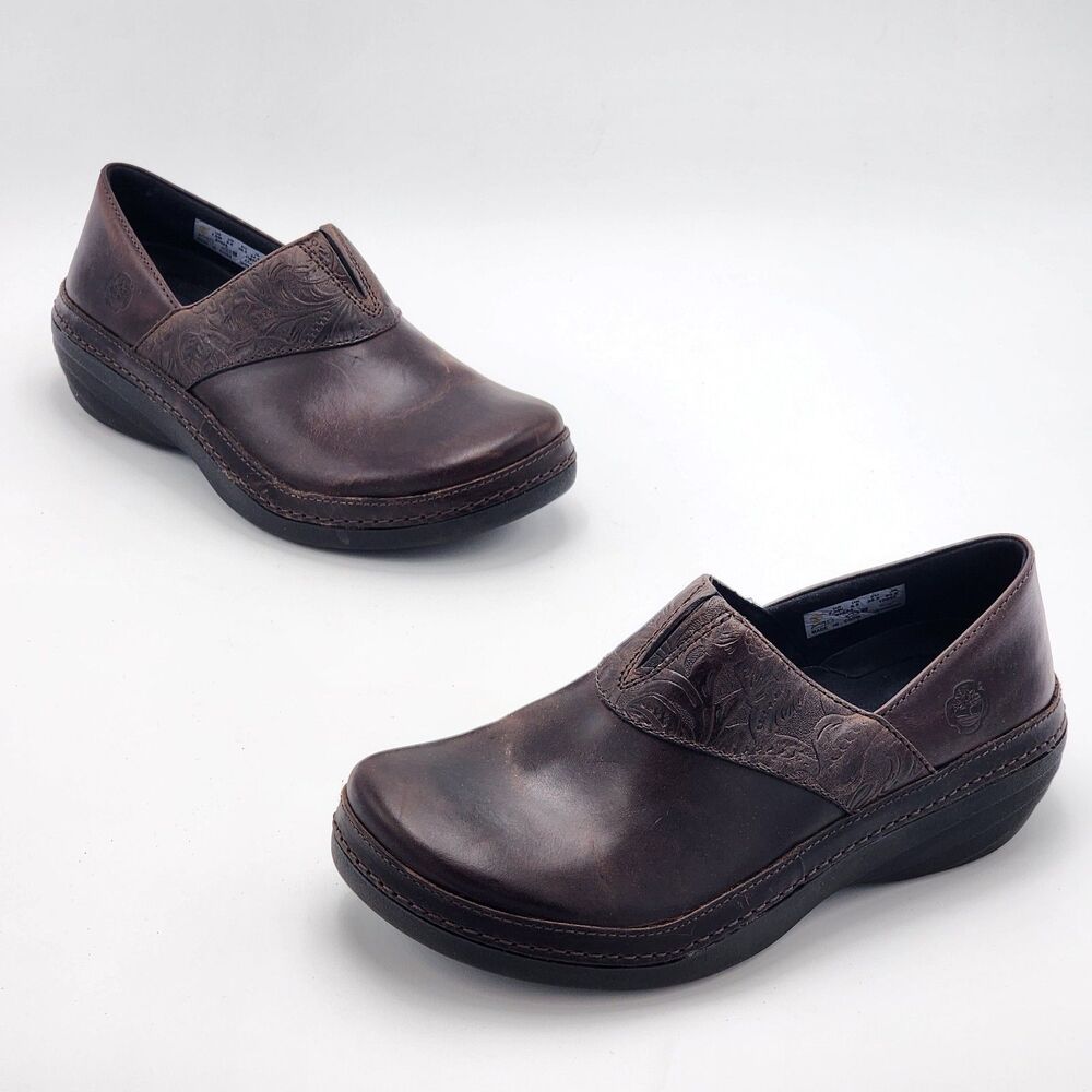 Timberland Pro Renova Professional Brown Leather Slip On Shoes Size 7.5